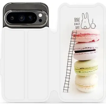 Pouzdro na mobilní telefon Flipové pouzdro Mobiwear - Google Pixel 9 Pro - M090P Makronky (Knížkové flip pouzdro, obal, kryt na mobil Google Pixel 9 Pro - M090P Makronky, materiál Umělá kůže + TPU - ochrana 360°, stojánek, silikonová vanička, magnetické zavírání)