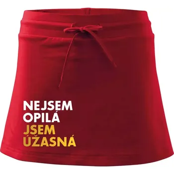 Dámská sukně Nejsem opilý jsem úžasná - Sportovní sukně - two in one - XS ( Červená )