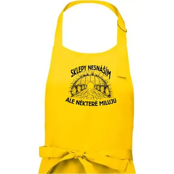 Kuchyňská zástěra Nesnáším sklepy - Pánská zástěra na vaření - Univerzální velikost ( Žlutá )