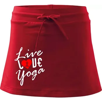 Dámská sukně Live Love Yoga - Sportovní sukně - two in one - S ( Červená )