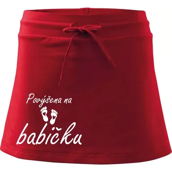 Dámská sukně Povýšena na babičku - Sportovní sukně - two in one - L ( Červená )