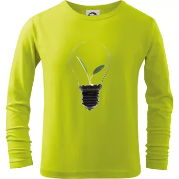 Chlapecké oblečení Žárovka květináč - Triko dětské Long Sleeve - 122 cm/6 let ( Limetková )