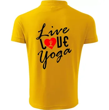 Pánská košile Live Love Yoga - Polokošile pánská Pique Polo 203 - S ( Žlutá )