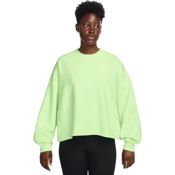 Dámská mikina Dámská funkční mikina přes hlavu Nike 24.7 DRI-FIT CREW SOFT KNIT W zelená HQ8193-701 - S | UK 8 | US 10,5