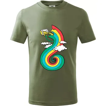 Chlapecké tričko Piju jako duha (Pecka design) - Tričko dětské bavlněné - 134 cm/8 let ( Khaki )