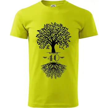 Narozeninový strom 40 - Klasické pánské triko vyšší gramáže - M ( Limetková )
