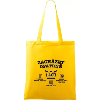 Zacházet opatrně 40 - Taška bavlněná - 42 x 38 cm ( Žlutá )