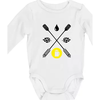 Kojenecký body Pivo ingredience - Body kojenecké s dlouhým rukávem - Dlouhý r. do 3 měs ( Bílá )