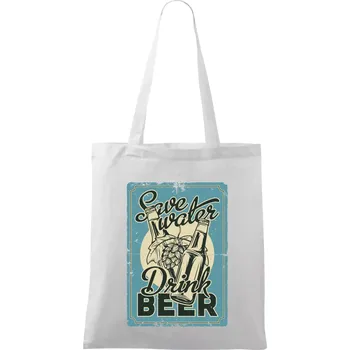 Save water drink beer poster - Taška bavlněná - 42 x 38 cm ( Bílá )