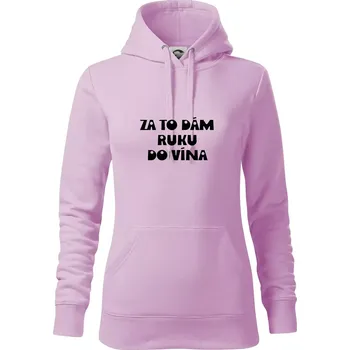 Dámská mikina Za to dám ruku do vína - Mikina dámská Cape s kapucí - S ( Orchid )