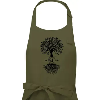 Kuchyňská zástěra Narozeninový strom 80 - Dámská zástěra na vaření - Univerzální velikost ( Khaki )