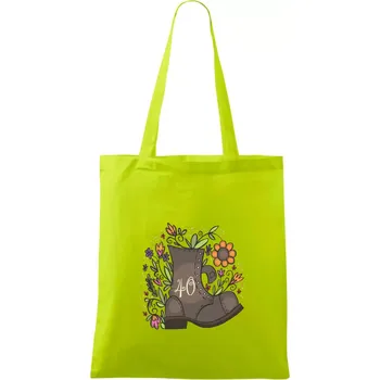 Nákupní taška Stará bota 40 - Taška bavlněná - 42 x 38 cm ( Limetková )