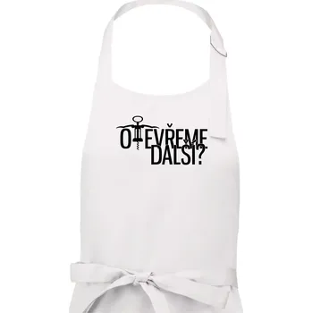 Kuchyňská zástěra Otevřeme další? - Pánská zástěra na vaření - Univerzální velikost ( Bílá )