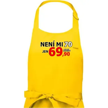 Kuchyňská zástěra Není mi 70 - Dámská zástěra na vaření - Univerzální velikost ( Žlutá )
