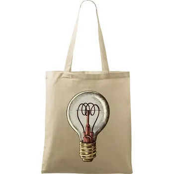 Nákupní taška Retro žárovka - Taška bavlněná - 42 x 38 cm ( Naturální )