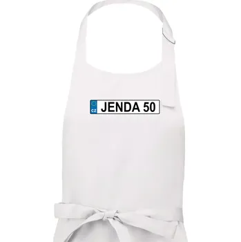 Kuchyňská zástěra SPZ Jenda 50 - Pánská zástěra na vaření - Univerzální velikost ( Bílá )