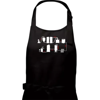 Kuchyňská zástěra Pivní cesta od výroby k výčepu - Pánská zástěra na vaření - Univerzální velikost ( Černá )