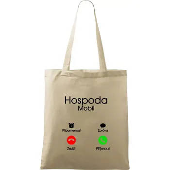 Nákupní taška Hospoda volá - Taška bavlněná - 42 x 38 cm ( Naturální )