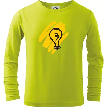 Dětská móda Žárovka splash - Triko dětské Long Sleeve - 122 cm/6 let ( Limetková )