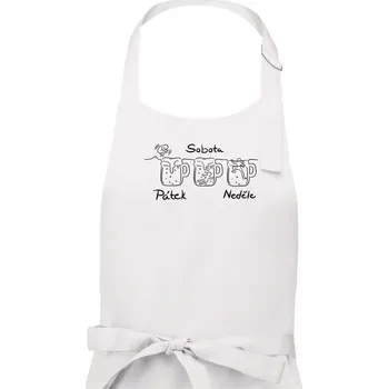 Kuchyňská zástěra Pátek sobota neděle pivo - Pánská zástěra na vaření - Univerzální velikost ( Bílá )