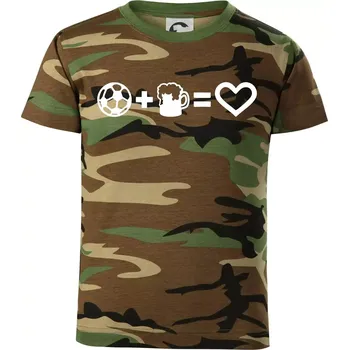 Chlapecké oblečení Míč, pivo, srdce - Dětské maskáčové triko - 122 cm/6 let ( Hnědý maskáč )