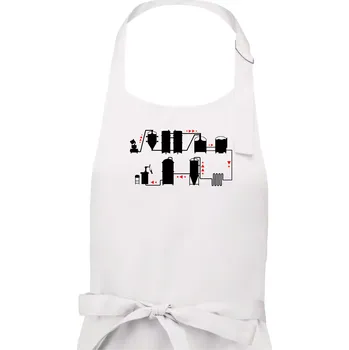 Kuchyňská zástěra Pivní cesta od výroby k výčepu - Dámská zástěra na vaření - Univerzální velikost ( Bílá )