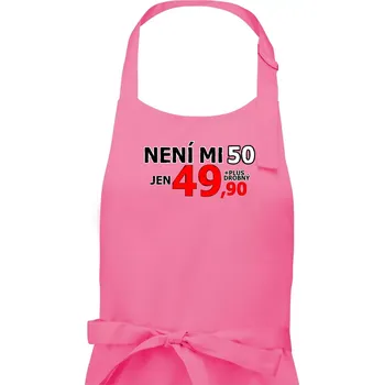 Kuchyňská zástěra Není mi 50 - Pánská zástěra na vaření - Univerzální velikost ( Růžová )