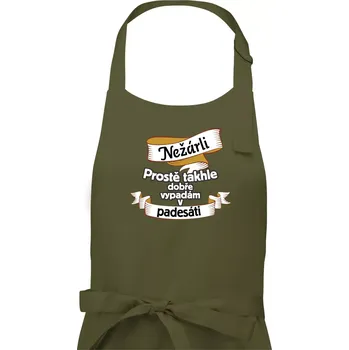 Kuchyňská zástěra Nežárli pro pány 50 - Pánská zástěra na vaření - Univerzální velikost ( Khaki )