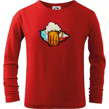 Chlapecké tričko Český pivař (lulu_art) - Triko dětské Long Sleeve - 122 cm/6 let ( Červená )