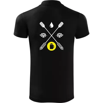 Pánská košile Pivo ingredience - Polokošile Victory sportovní (dresovina) - XL ( Černá )