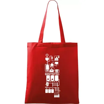 Nákupní taška Příběh piva - Taška bavlněná - 42 x 38 cm ( Červená )