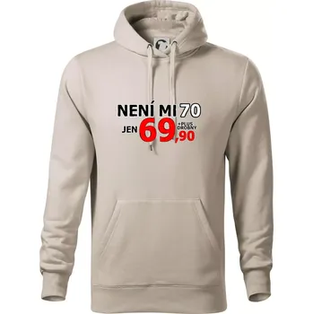 Pánská mikina Není mi 70 - Mikina pánská Cape s kapucí - 5XL ( Ledově šedá )