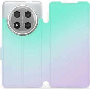 Pouzdro na mobilní telefon Flipové pouzdro Mobiwear - Honor Magic7 Lite 5G - VP63S Mátový a fialový odstín (Knížkové flip pouzdro, obal, kryt na mobil Honor Magic7 Lite 5G - VP63S Mátový a fialový odstín, materiál Umělá kůže + TPU - ochrana 360°, stojánek, silikonová vanička,)