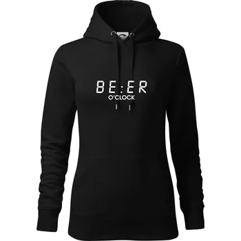 Dámská mikina Beer hodiny - Mikina dámská Cape s kapucí - XS ( Černá )