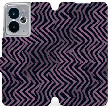 Pouzdro na mobilní telefon Flipové pouzdro Mobiwear - Realme 14T 5G - VA55S Fialové klikyháky (Knížkové flip pouzdro, obal, kryt na mobil Realme 14T 5G - VA55S Fialové klikyháky, materiál Umělá kůže + TPU - ochrana 360°, stojánek, silikonová vanička, magnetické zavírání)