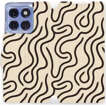 Pouzdro na mobilní telefon Flipové pouzdro Mobiwear - Motorola Edge 60 Pro - VA60S Linky (Knížkové flip pouzdro, obal, kryt na mobil Motorola Edge 60 Pro - VA60S Linky, materiál Umělá kůže + TPU - ochrana 360°, stojánek, silikonová vanička, magnetické zavírání)