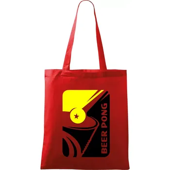 Beer pong - Taška bavlněná - 42 x 38 cm ( Červená )
