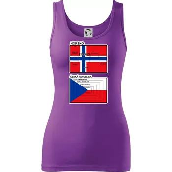 Dámské tričko Norská a česká vlajka - Dámské tílko - XL ( Fialová )