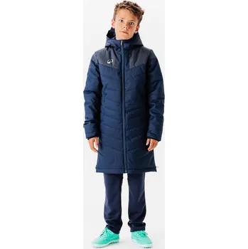 Chlapecké oblečení KIPSTA Dětská dlouhá fotbalová prošívaná nepromokavá parka TRX modrá 12 LET MODRÁ