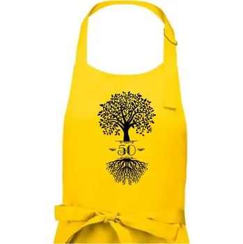 Kuchyňská zástěra Narozeninový strom 50 - Dámská zástěra na vaření - Univerzální velikost ( Žlutá )