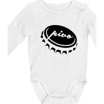 Kojenecký body Pivo zátka - Body kojenecké s dlouhým rukávem - Dlouhý r. do 3 měs ( Bílá )