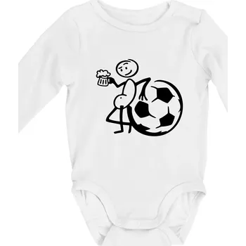Kojenecký body Velký fotbalista - Body kojenecké s dlouhým rukávem - Dlouhý r. do 3 měs ( Bílá )