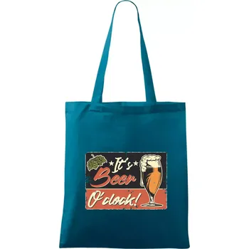 Čas na pivo - Taška bavlněná - 42 x 38 cm ( Petrolejová )
