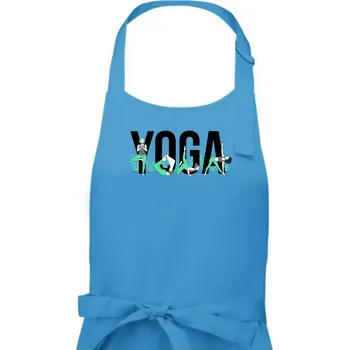 Kuchyňská zástěra Yoga nápis barevný - Pánská zástěra na vaření - Univerzální velikost ( Světlý tyrkys )