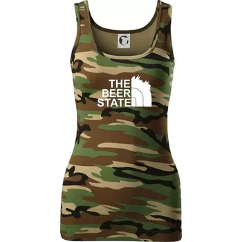 Dámské tričko The Beer State - Praha - Dámské Maskáčové tílko - S ( Hnědý maskáč )