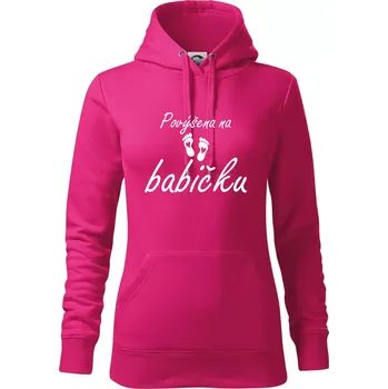 Dámská mikina Povýšena na babičku - Mikina dámská Cape s kapucí - M ( Purpurová )