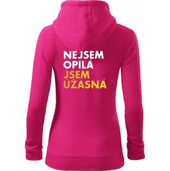 Dámská mikina Nejsem opilý jsem úžasná - Dámská mikina trendy zipper s kapucí - M ( Purpurová )