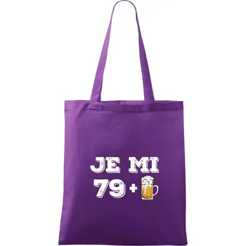 Je mi 80 pivo - Taška bavlněná - 42 x 38 cm ( Fialová )