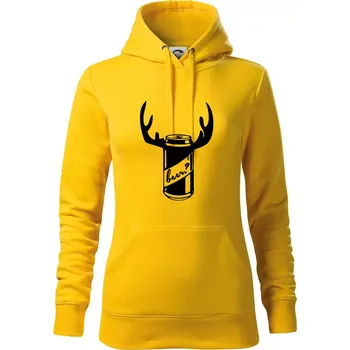 Dámská mikina Pivo plechovka - Mikina dámská Cape s kapucí - S ( Žlutá )