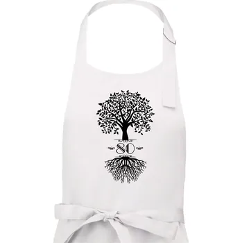 Kuchyňská zástěra Narozeninový strom 80 - Pánská zástěra na vaření - Univerzální velikost ( Bílá )